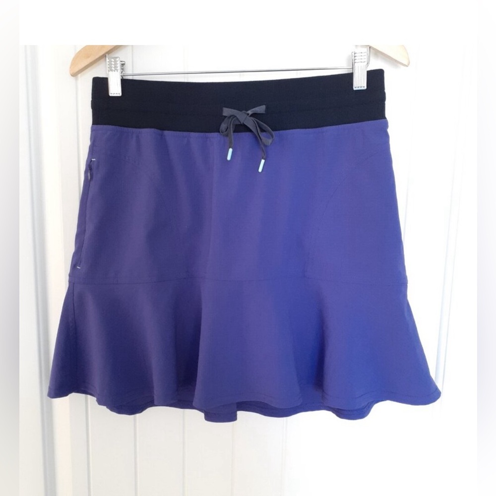 EUC Title Nine Purple Golf Skort with Waist Tie & Zipper Pockets Small - Knee Lg